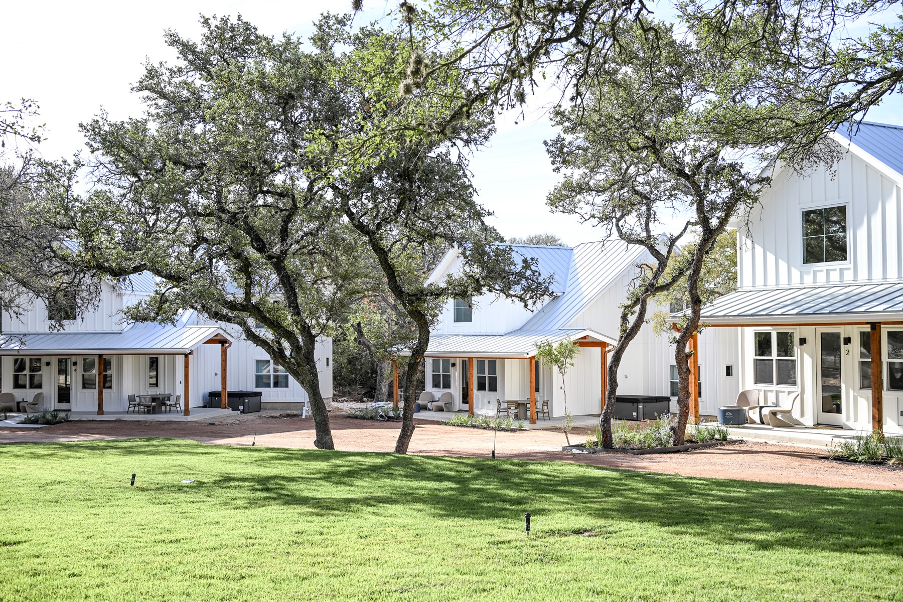 Camp Hideaway Gruene property exterior — Hill Country team retreat venue with on-site lodging
