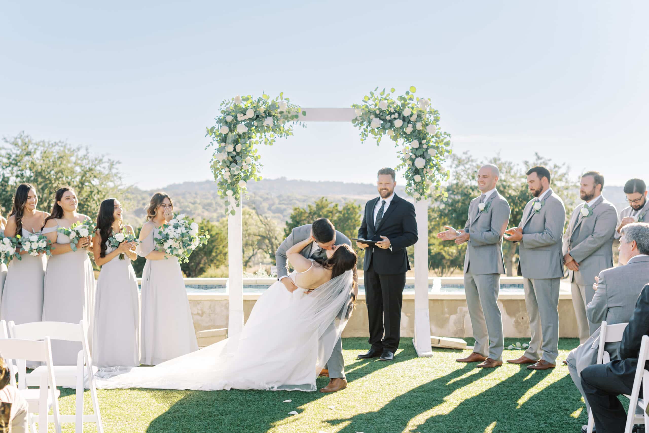 Camp Hideaway Gruene wedding ceremony outdoor Texas Hill Country